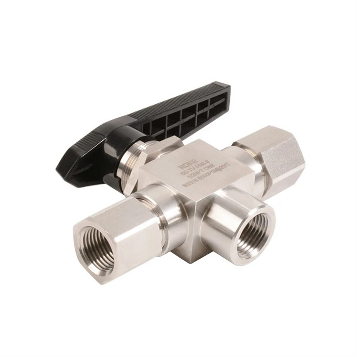 High Performance Three-way Female Thread Ball Valve